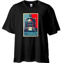 Футболка Oversize з Далеком і написом «Exterminate» (Доктор Хто)