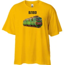 Футболка Oversize с локомотивом поезда ВЛ80