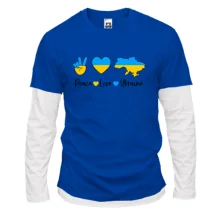 Чоловічий лонгслів Комбі Peace Love Ukraine
