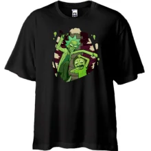 Футболка Oversize с Риком и Морти в теле