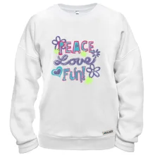 Свитшот Peace, love, fun