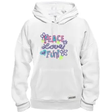 Толстовка Peace, love, fun