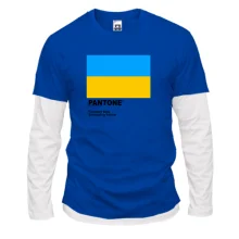 Чоловічий лонгслів Комбі PANTONE Freedom blue, energizing yellow