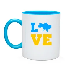 Чашка LOVE с мапой Украины