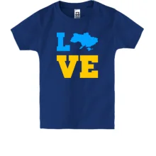 Детская футболка LOVE с мапой Украины
