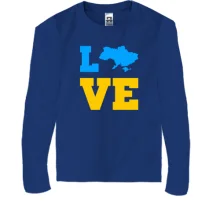 Детский лонгслив LOVE с мапой Украины