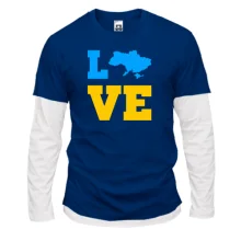 Чоловічий лонгслів Комбі LOVE з мапою України