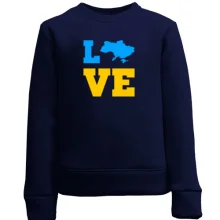 Дитячий світшот LOVE з мапою України
