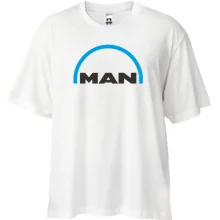 Футболка Oversize з логотипом MAN і синьою дугою