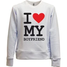 Дитячий світшот без начісу I love my boyfriend