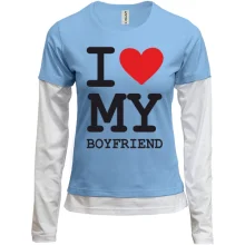 Жіночий лонгслів з подвійним рукавом I love my boyfriend