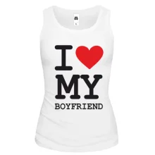 Женская майка I love my boyfriend