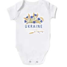 Детское боди с цветами Ukraine