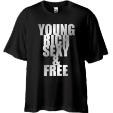 Футболка Oversize Young, rich, sexy and free