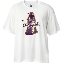Футболка Oversize с рисованным Далеком и надписью «Exterminate»