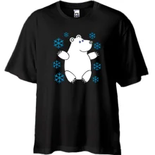 Футболка Oversize з білим ведмедем