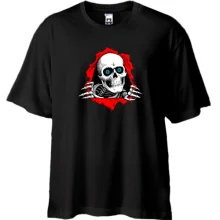Футболка Oversize з скелетом, що виривається з грудей