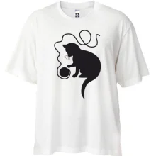 Футболка Oversize кот с клубочком