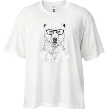 Футболка Oversize медведь-гик в очках