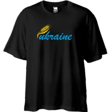 Футболка Oversize з написом Ukraine і колоском