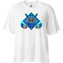 Футболка Oversize с хоккейным шлемом и клюшками