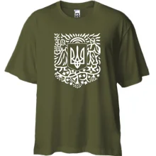 Футболка Oversize зі стилізованим великим гербом України