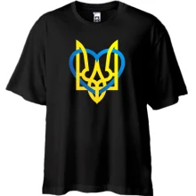 Футболка Oversize герб України із серцем