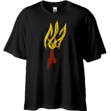 Футболка Oversize с коктейлем Молотова в виде Тризуба