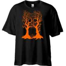 Футболка Oversize з черепом з дерев