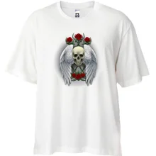 Футболка Oversize з черепом і ангельськими крилами