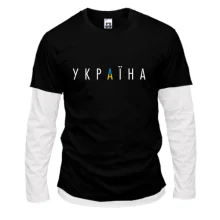 Чоловічий лонгслів Комбі з написом Україна
