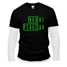 Чоловічий лонгслів Комбі з неоновим написом «RUS НІ PEACE ДА»