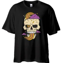 Футболка Oversize с психоделическим черепом