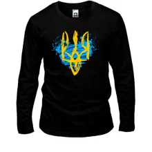 Лонгслив с гербом Украины (стилизованный под краску) 2
