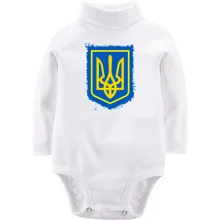 Дитяче боді з довгим рукавом з гербом України (2) АРТ