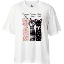 Футболка Oversize Princess, Sweet and Cute cats