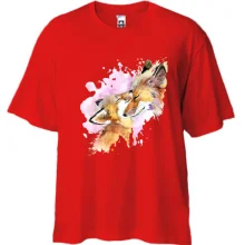 Футболка Oversize с лисичками 