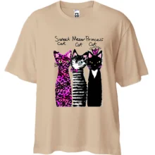 Футболка Oversize с тремя котами 