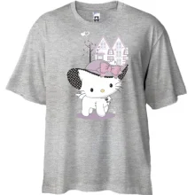 Футболка Oversize hello kitty в шляпе