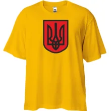 Футболка Oversize с красно-черным гербом Украины