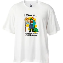 Футболка Oversize Love is когда поймал рыбу своей мечты