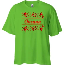Футболка Oversize с сердечками и именем 