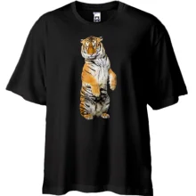 Футболка Oversize с тигром на двух лапах