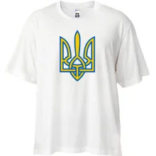 Футболка Oversize с желто-синим Тризубом