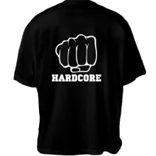 Футболка Oversize з кулаком і написом Hardcore