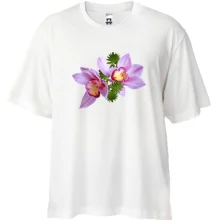Футболка Oversize з рожевим квіткою