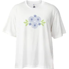 Футболка Oversize с синими цветами