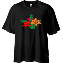 Футболка Oversize с тропическими цветами