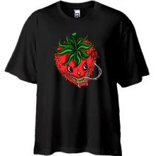 Футболка Oversize зі злою полуничкою