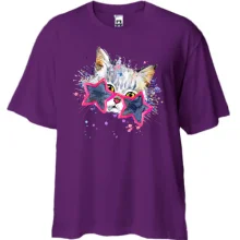 Футболка Oversize с котиком в очках 